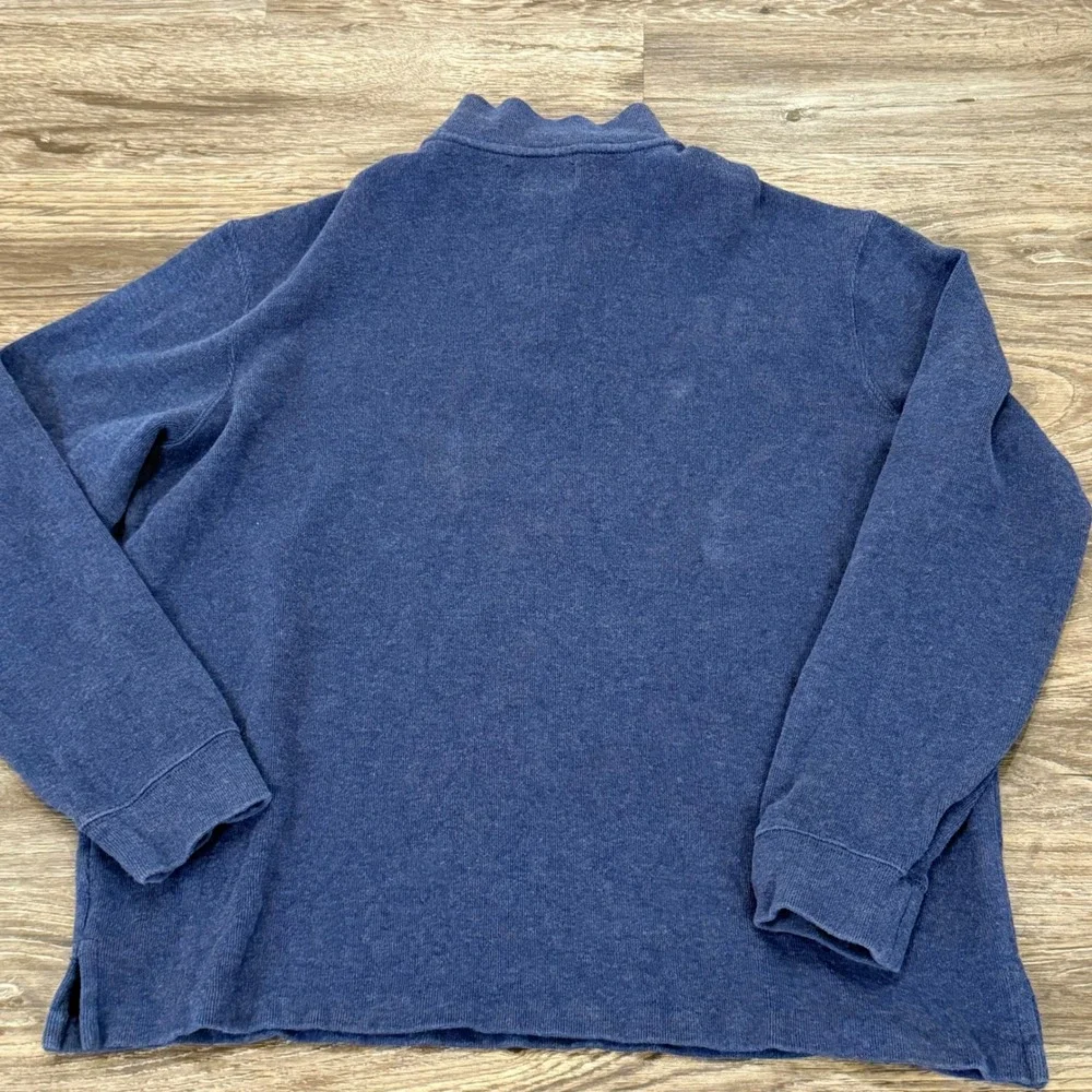 Polo Ralph Lauren Men's Quarter Zip Pullover Sweater Pony Logo Blue‎ Size XL
